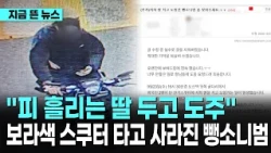 "피 흘리는 딸 두고 도주"… 보라색 스쿠터 타고 사라진 뺑소니범｜ TJB 대전·세종·충남뉴스