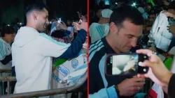 La Scaloneta sorprendió a los hinchas cordobeses que esperaban en el hotel